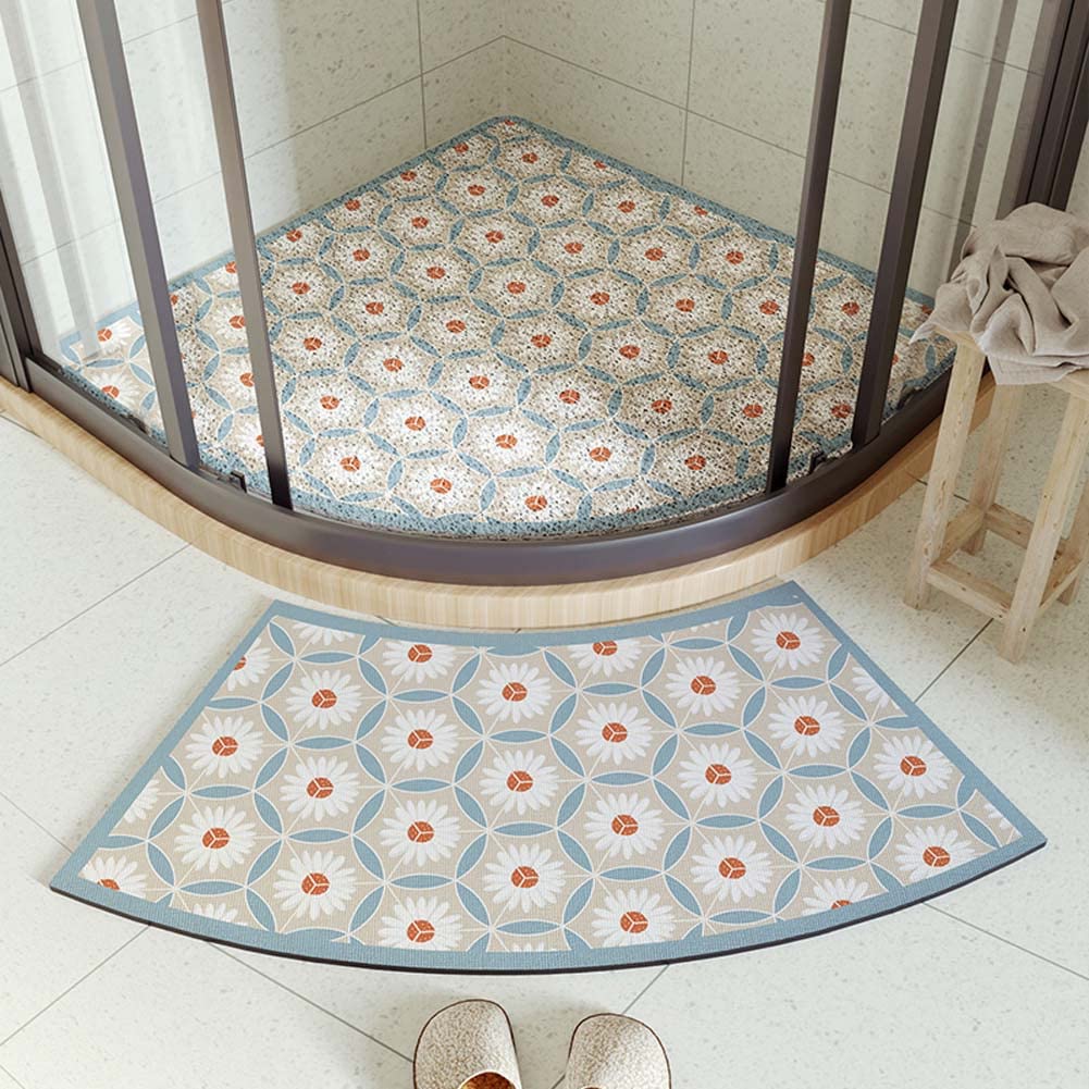 Mott 50 Tappetino da bagno in luffa con scarico, morbido tappetino massaggiante per doccia, tappetino antiscivolo per doccia, grande tappetino da bagno in PVC anti-caduta per animali