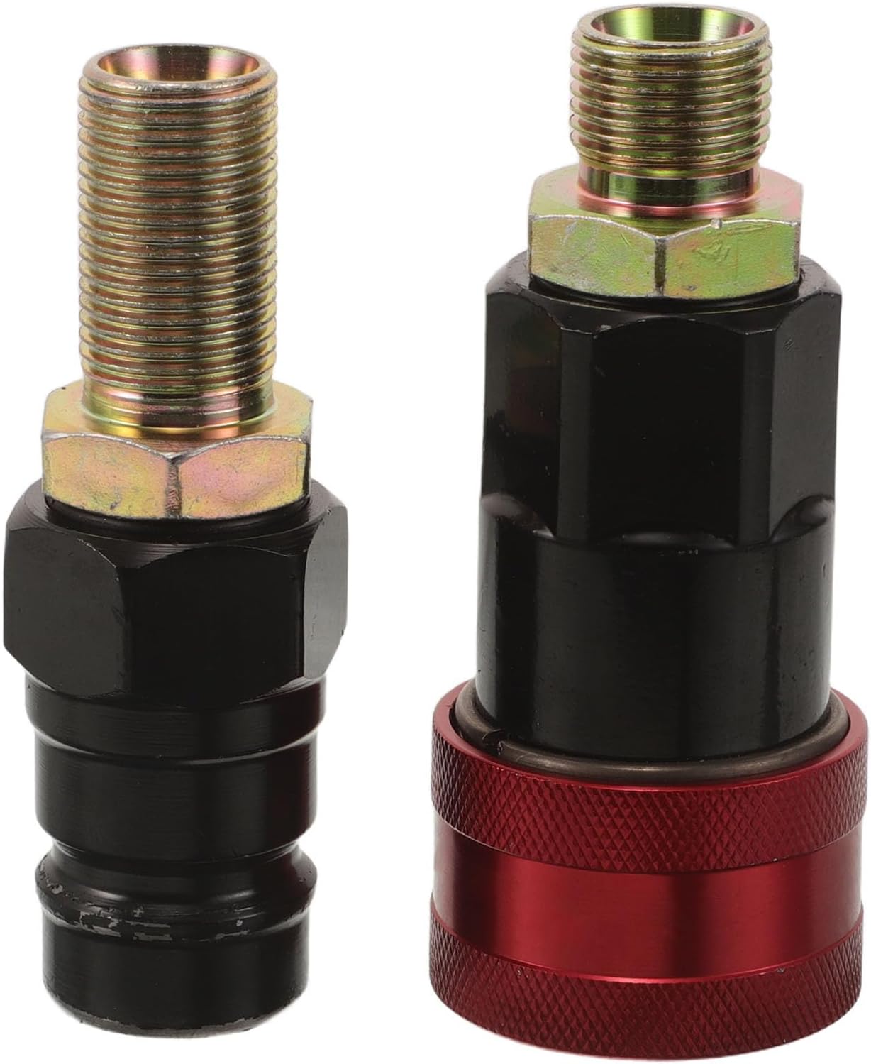 INOOMP Quick Connect Air Hose Fitting, Red Sealing Valve & 0.39" Hole | Automotive Air Hose Coupler Red Paint, Easy Replace Fitting For Garage Shops Air Hose Repair