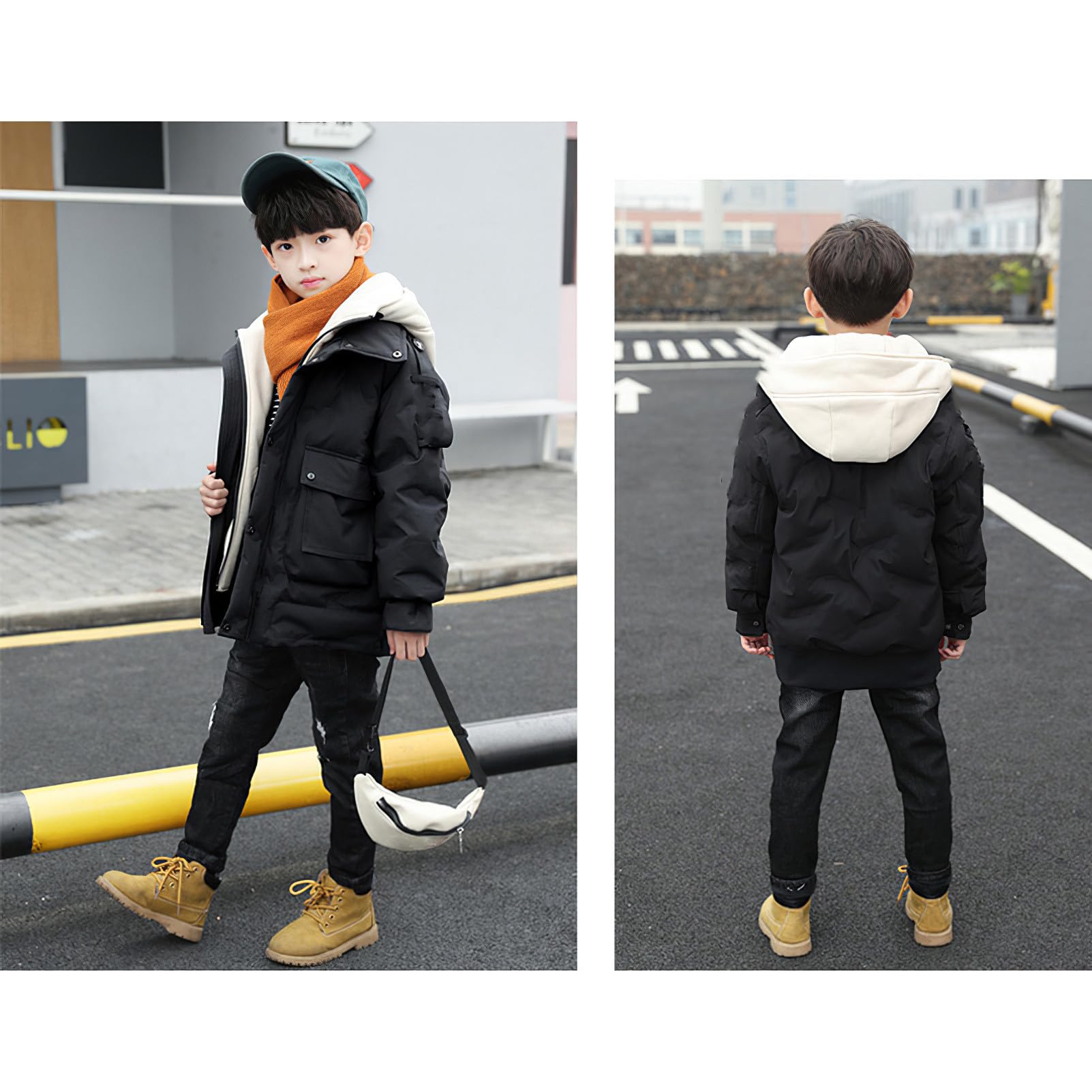 amropi Chaqueta Invierno para Niño Abrigo con Capucha Parka Cortavientos Cálido Jacket para 3-12 años