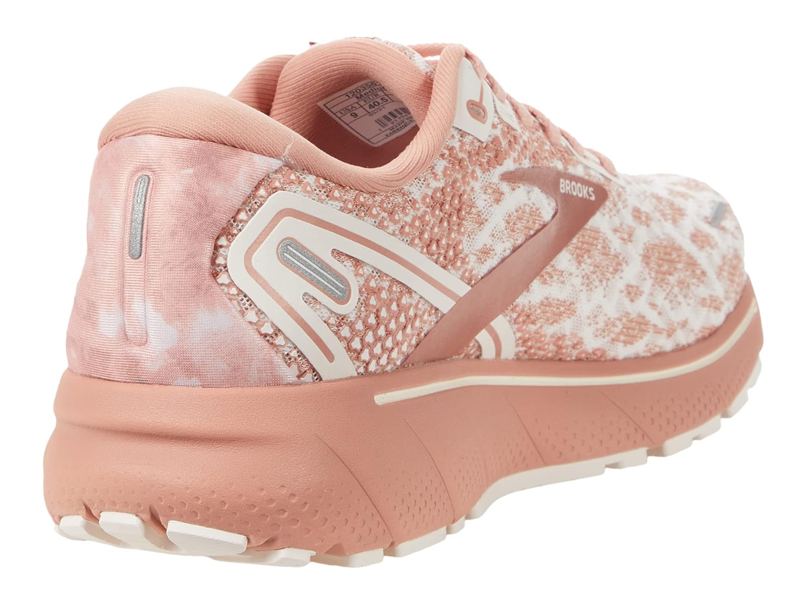 Brooks Womens Ghost 14 Delicacy/Brown/Coral Cloud Running Shoes Size 9.