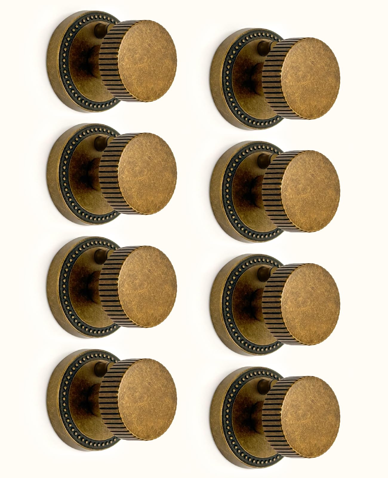 Photo 1 of Asidrama 8 Pack Antique Brass Privacy Door Knobs with Lock, Vintage Door Handles with Antique Brass Door Knobs Interior for Bedroom or Bathroom, Heavy Duty Door Lever for Left Right Sided Doors