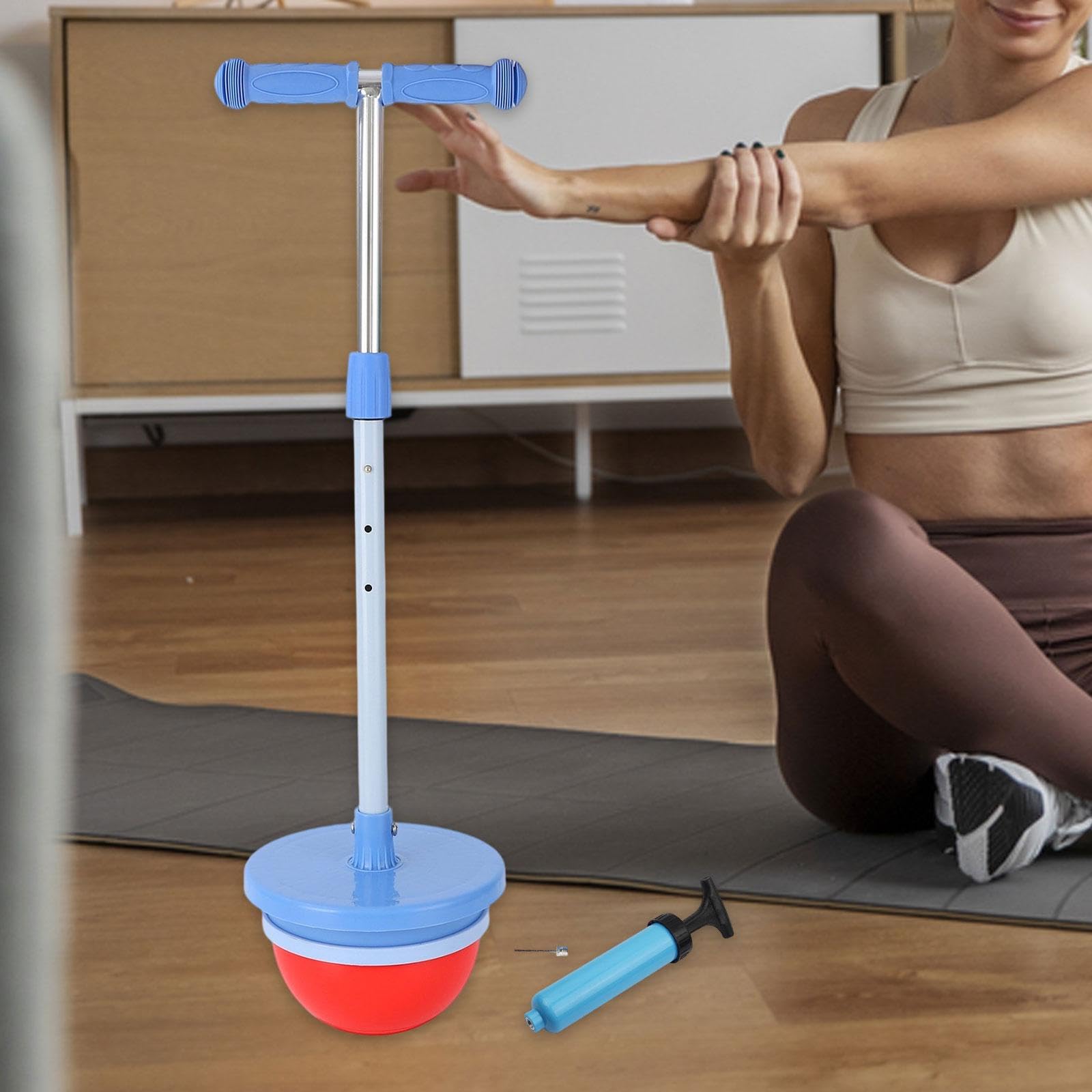 Pogo Ball, Hüpfball, Sprungbrett, Fitnessspielzeug, Robustes PP Und Eisen, Sprungstab mit Strukturierter Unterseite, Geeignet für Jungen Und Mädchen