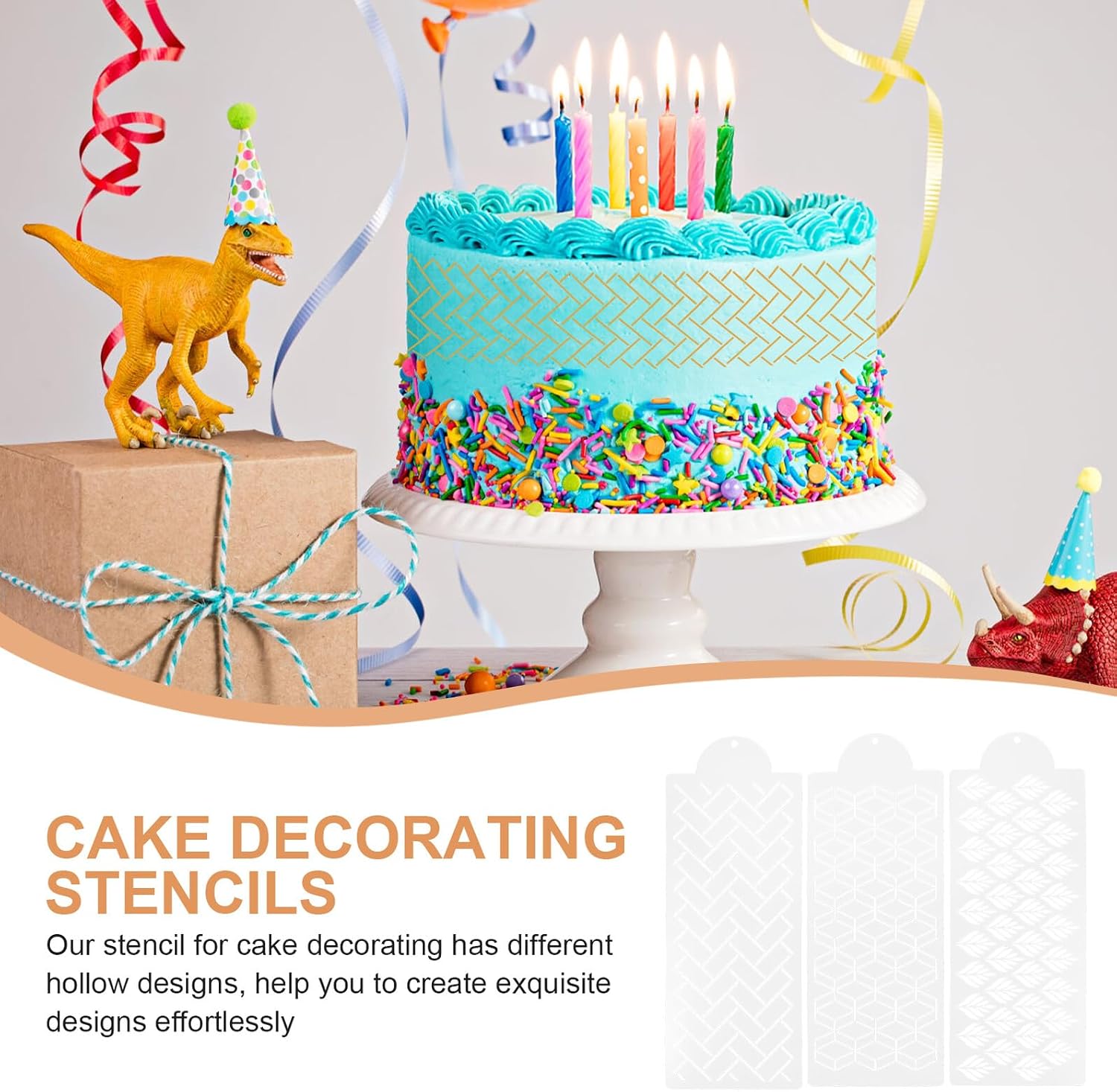 FUOYLOO 12pcs Baking Stencils Cake Decorating Mold Set Reusable DIY Hollow Wheat Pattern Templates for Party Cake Decoration and Sugarcraft