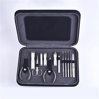 Nail Clippers Kit Nail Clippers,Manicure Set 13 Pieces Stainless Steel Professional Grooming Kit Adult Nail Clipper Set with Black Leather Travel Case Best Gift Choice Manicure Set