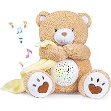BEREST Baby Sleep Soother Bear, Mom's Heartbeat &amp; Lullabies White Noise Machine, Nursery Decor Night Light Projector, Toddler Crib Sleeping Aid, Newborns Shower Gifts Portable Teddy
