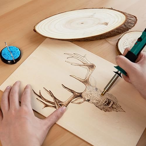 Miniatura 6 de YIHUA 930-IV Kit de bolígrafo de leña pirografía con temperatura ajustable, interruptor de encendido, deflector de calor, agarre de goma con 10