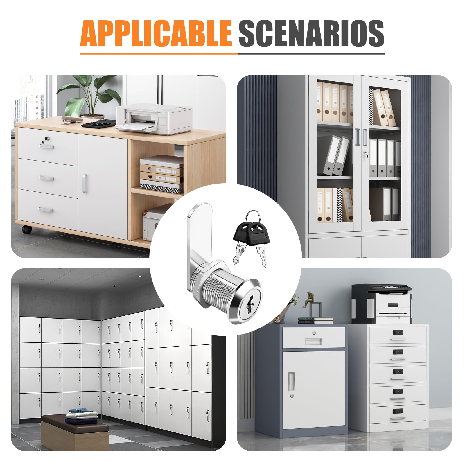 Serratura a camma con chiave uguale per armadietto, set di serrature a cilindro con chiavi, sicuro per camper, cassetti, cassette postali in metallo, distributori automatici, per casa, ufficio