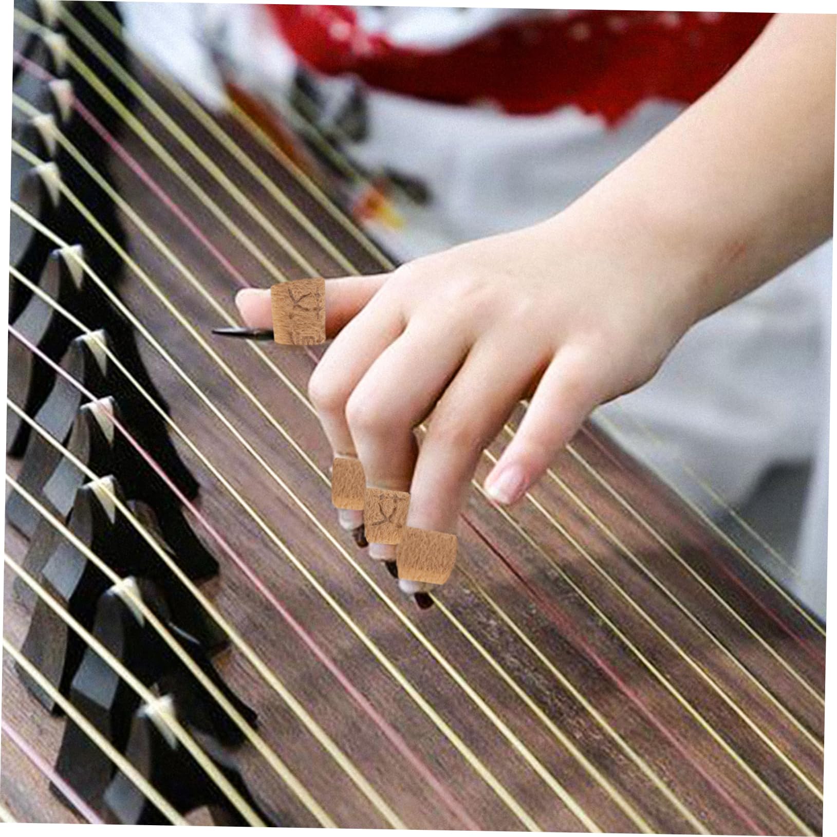 BESTonZON Guzheng Picks Fixing Band Guitar Pick Finger Wrap Pipa Nails Tape Reusable Easy to Use