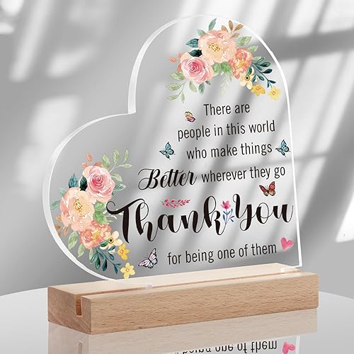 Azbuk Inspirational Gift Thank You Gifts Appreciation Gifts for Women Men Farewell Going Away Retirement Heart Shape Acrylic Gift disponible en Yaxa Colombia
