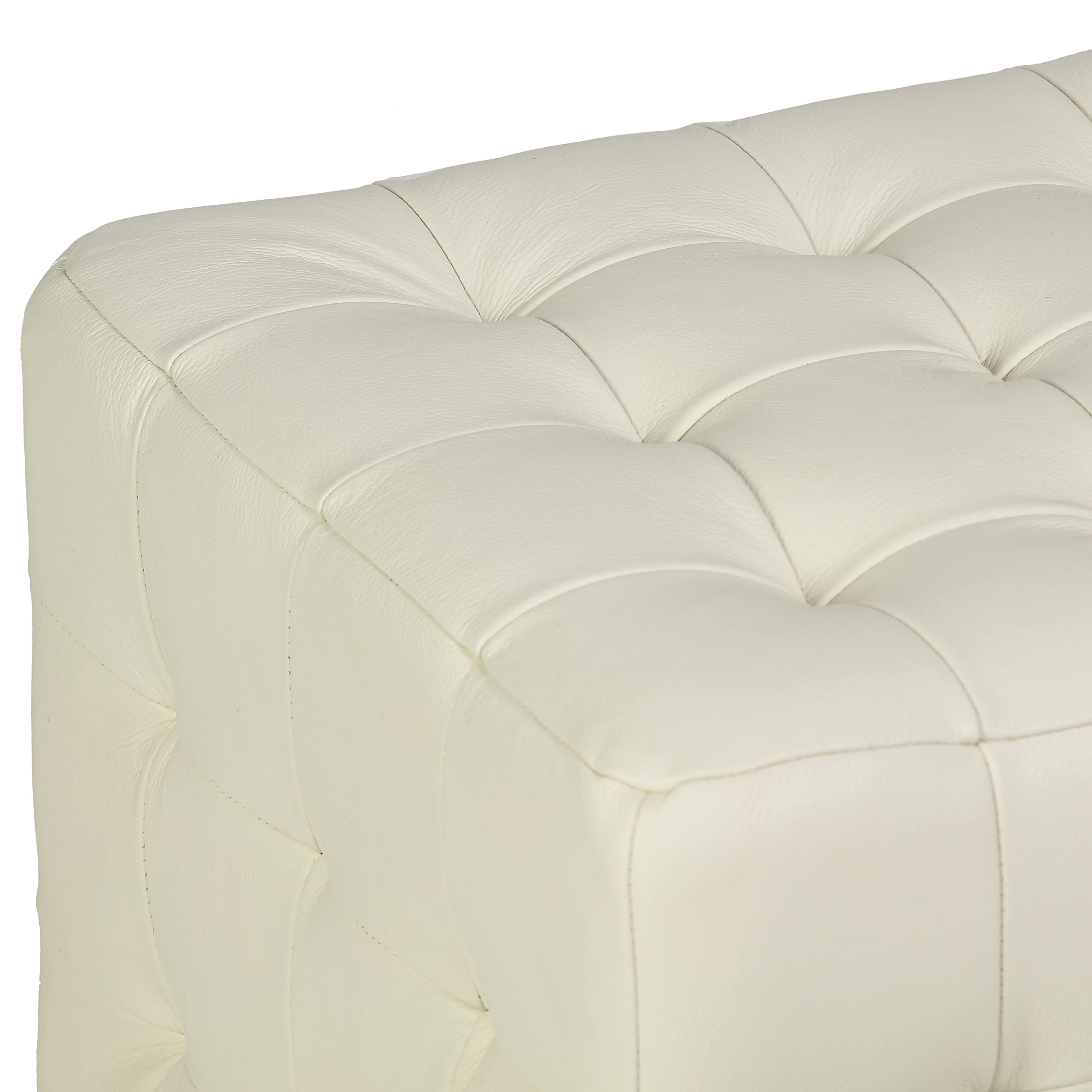 Pouf 52x52 cm in similpelle grigio - Archie