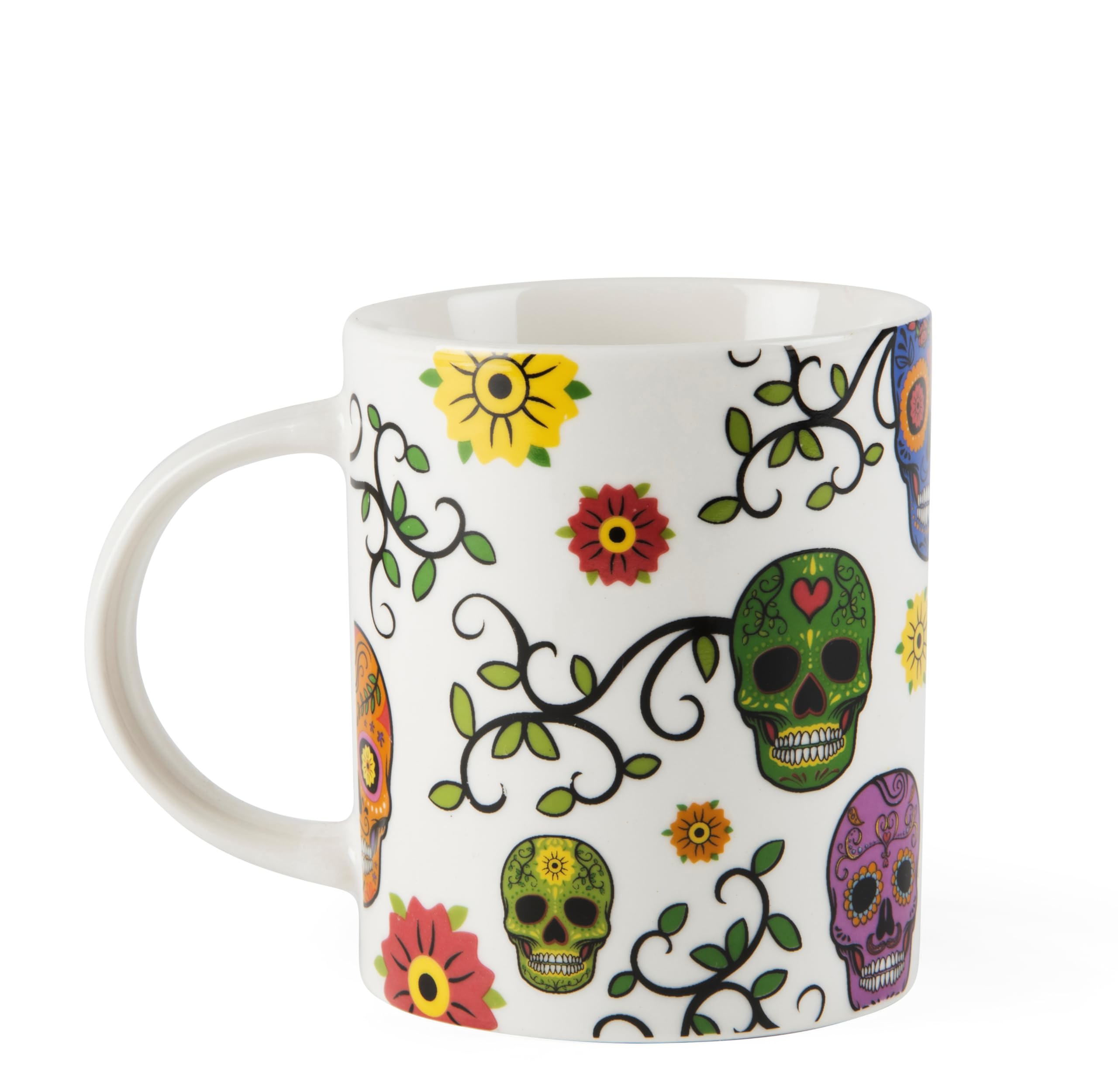 Tasses Calavera en porcelaine avec décors colorés et contenance idéale de 300 ml