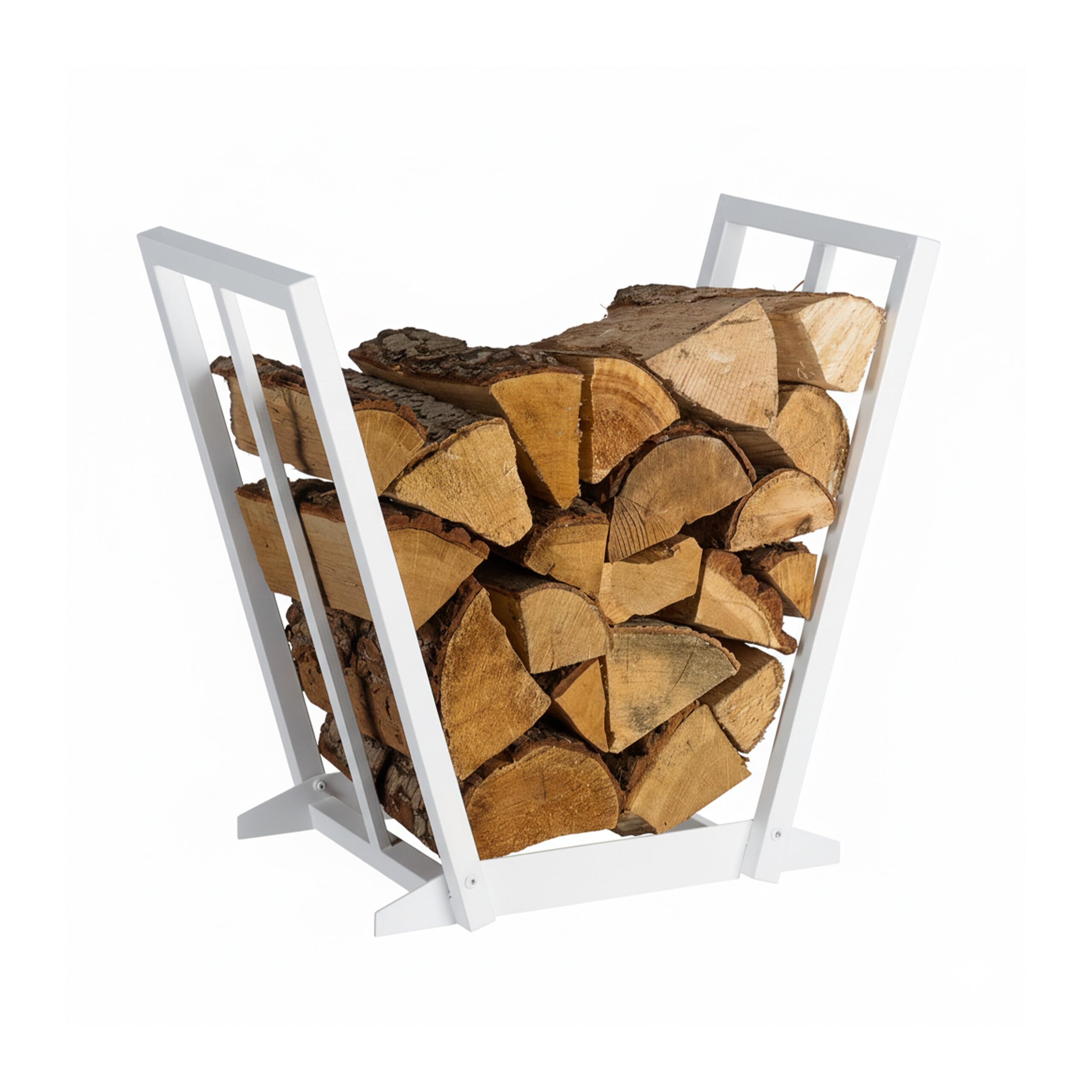 Meuble range-bûches intérieur Relaxdays blanc pour des soirées chaleureuses au coin du feu