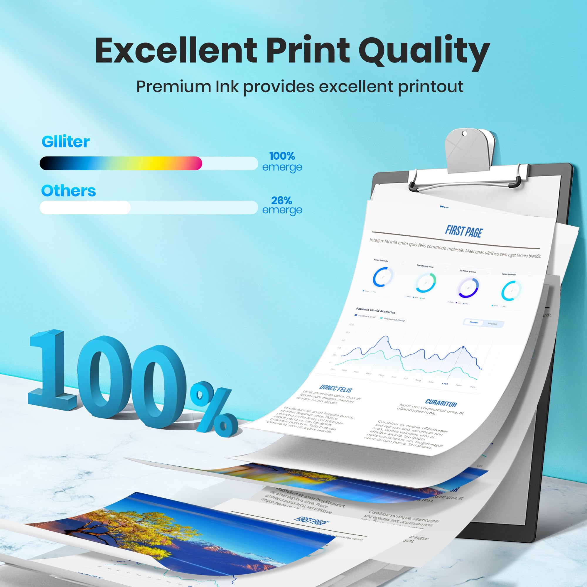 Glliter 953XL 953 XL Kompatibel für HP 953XL Multipack Kompatibel mit HP OfficeJet Pro 7720 Patronen für OfficeJet Pro 7740 7730 8710 8715 8720 8210 8725 8730 8740 (953XL Druckerpatronen,4er-Pack) - 5