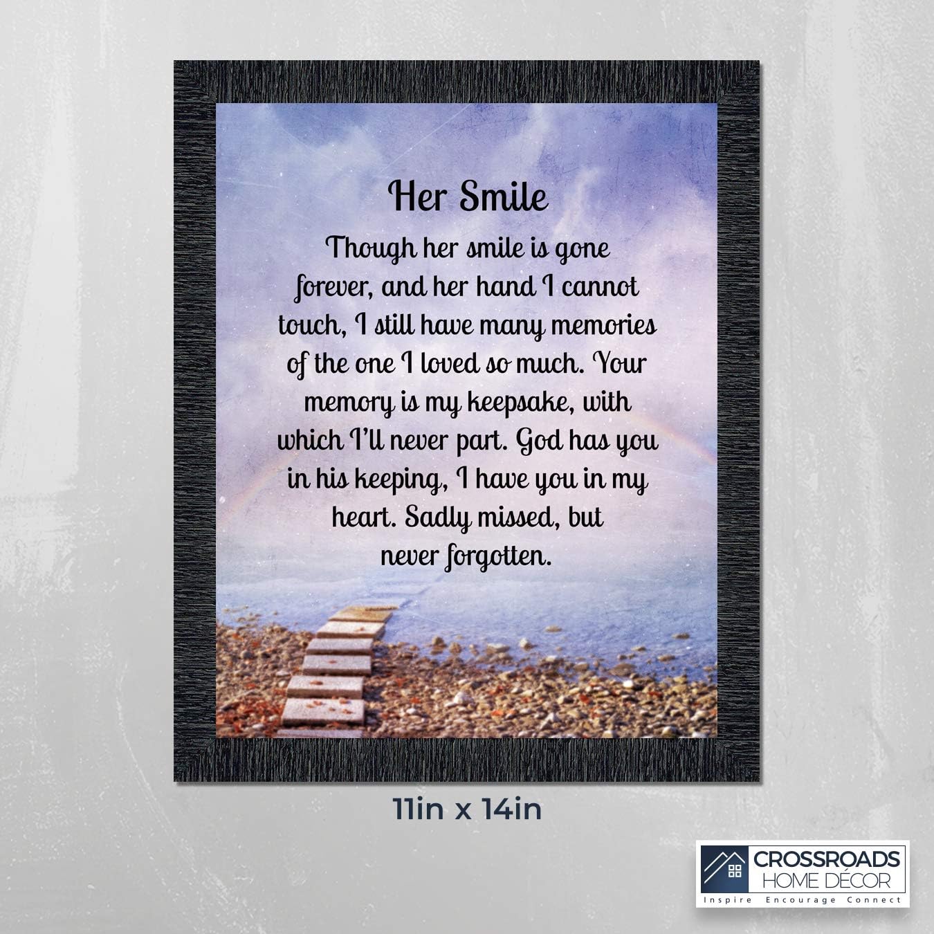 Sympathy Gifts for Loss of Mother, Condolence Gift, In Loving Memory Memorial Gifts for loss of Wife, Mom, Grandma or Sister, Bereavement Gifts to Remember Her Smile, Memorial Picture Frame, 2181CH