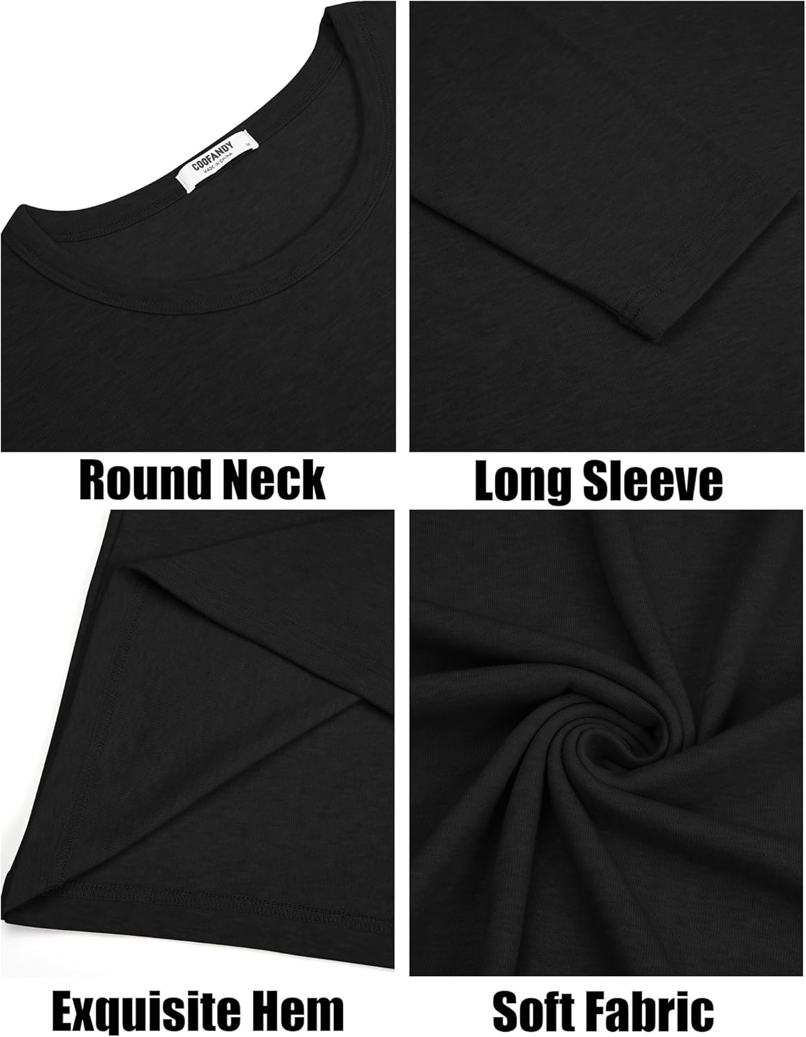 COOFANDY Men's Long Sleeve Tee Shirts Crew Neck T Shirt Solid Casual Basic Tees Soft Stretch T-Shirts - Image 6