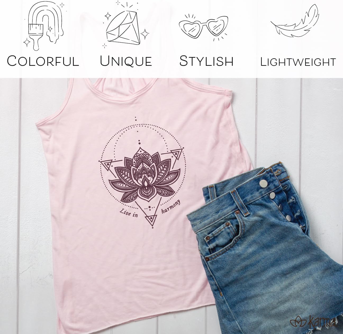 Karma Womens Tank Top - Image 4