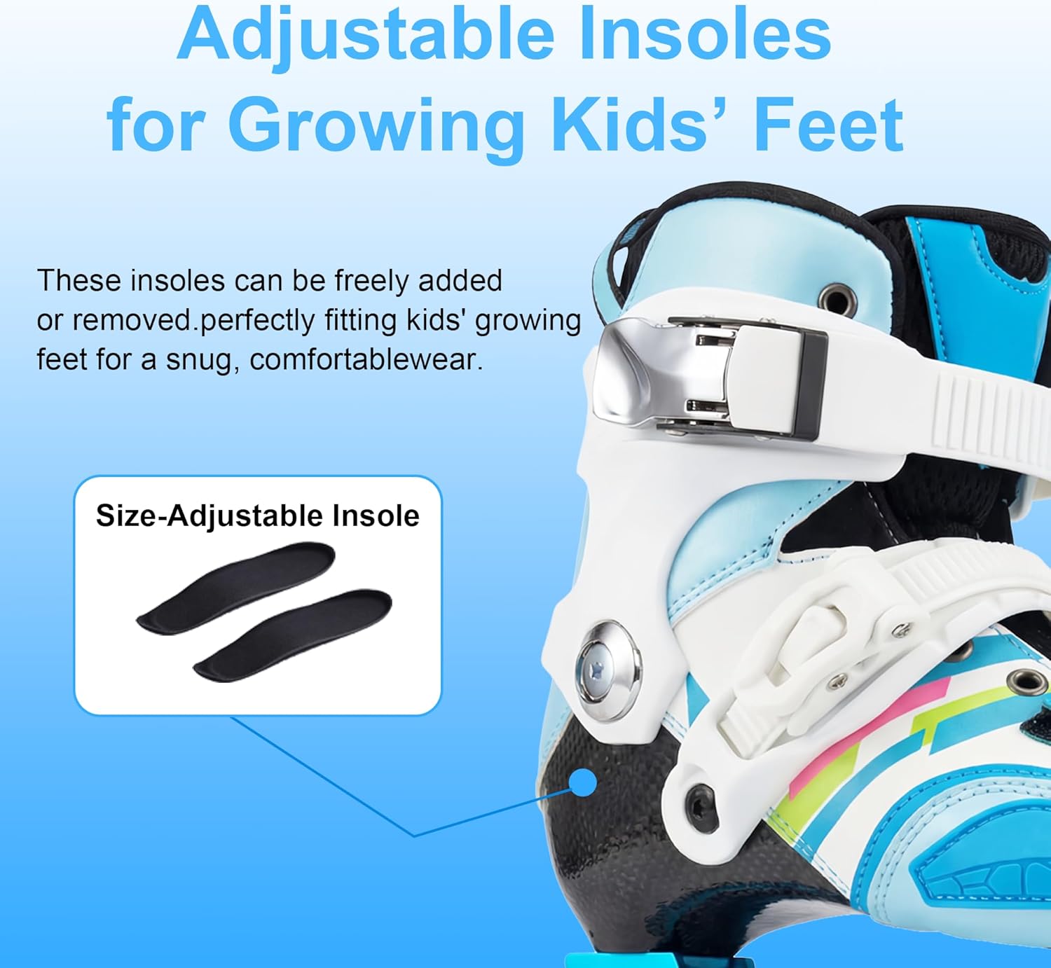 Inline Skates for Girls Boys, Performance Carbon Fibre Roller Skates Blades for Kids Ages 4-12 with PU Wheels, Fun Beginner Skates for Outdoor & Indoor