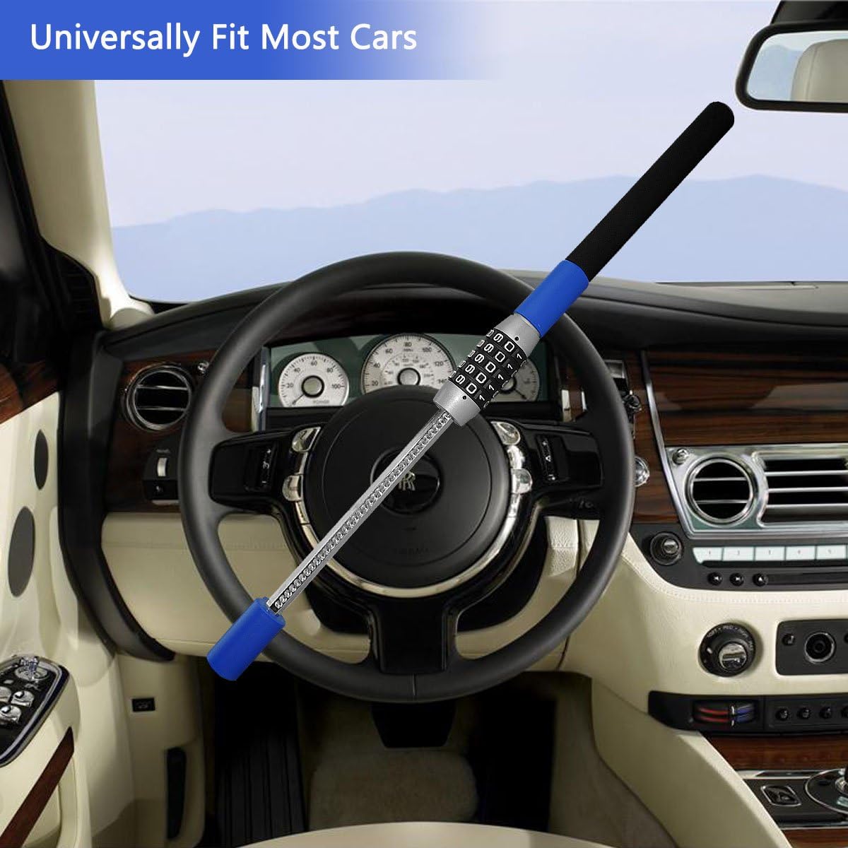 ❤ Crazy Deals LC Prime Steering Wheel Lock Universal Vehicle Car Truck Van SUV Keyless Password Coded Twin Hooks Extendable Retractable Heavy Duty Security Guard Anti Theft Steel Plastic Blue One-Day Sale: Up to 60% Off LC Prime Steering Wheel Lock Universal Vehicle Car Truck Van SUV Keyless Password Coded Twin Hooks Extendable Retractable Heavy Duty Security Guard Anti Theft Steel Plastic Blue