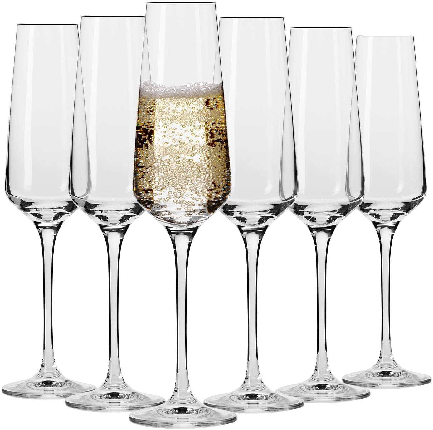 MZP Italin Premium Luxury Stylish Wine Glass,Set of 10, Compatible as Champagne Glass with Stylish and Unique Wine Glass, Long Champ (250 ml, 10) 4