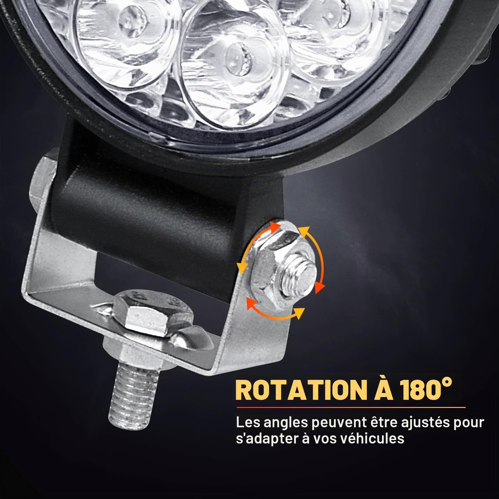 RIGIDON 10x rond phare de travail led, 3,2 pouces mini 42W 12V 24V lampe