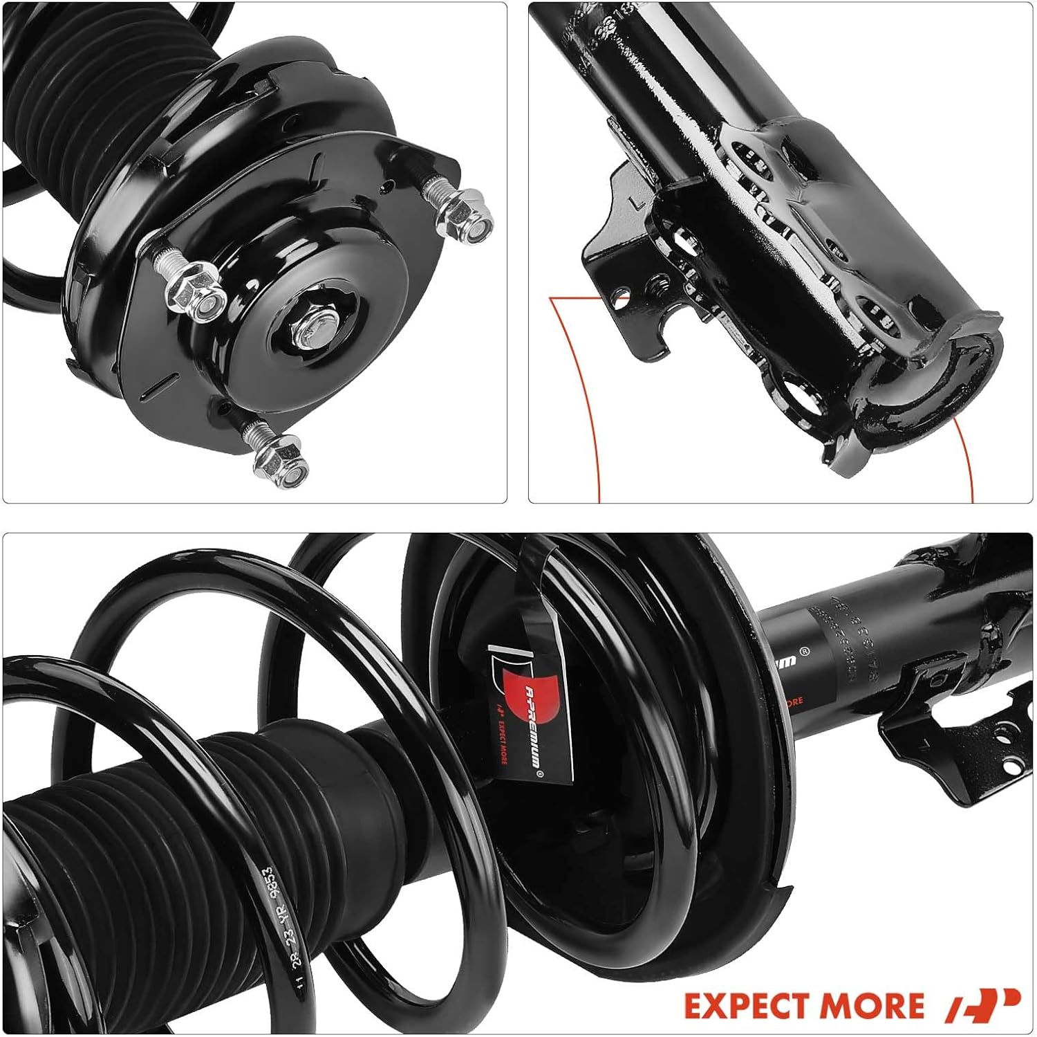 A-Premium Front Struts Compatible with Toyota Sienna [FWD] 2015-2020 - 2x Replacement Suspension Complete Strut Assembly Shock with Coil Spring