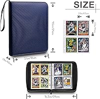 Vista 2 de Carpeta de tarjetas de 4 bolsillos para 400 tarjetas, compatible con carpetas de tarjetas intercambiables, fundas para tarjetas, tarjetas deportivas