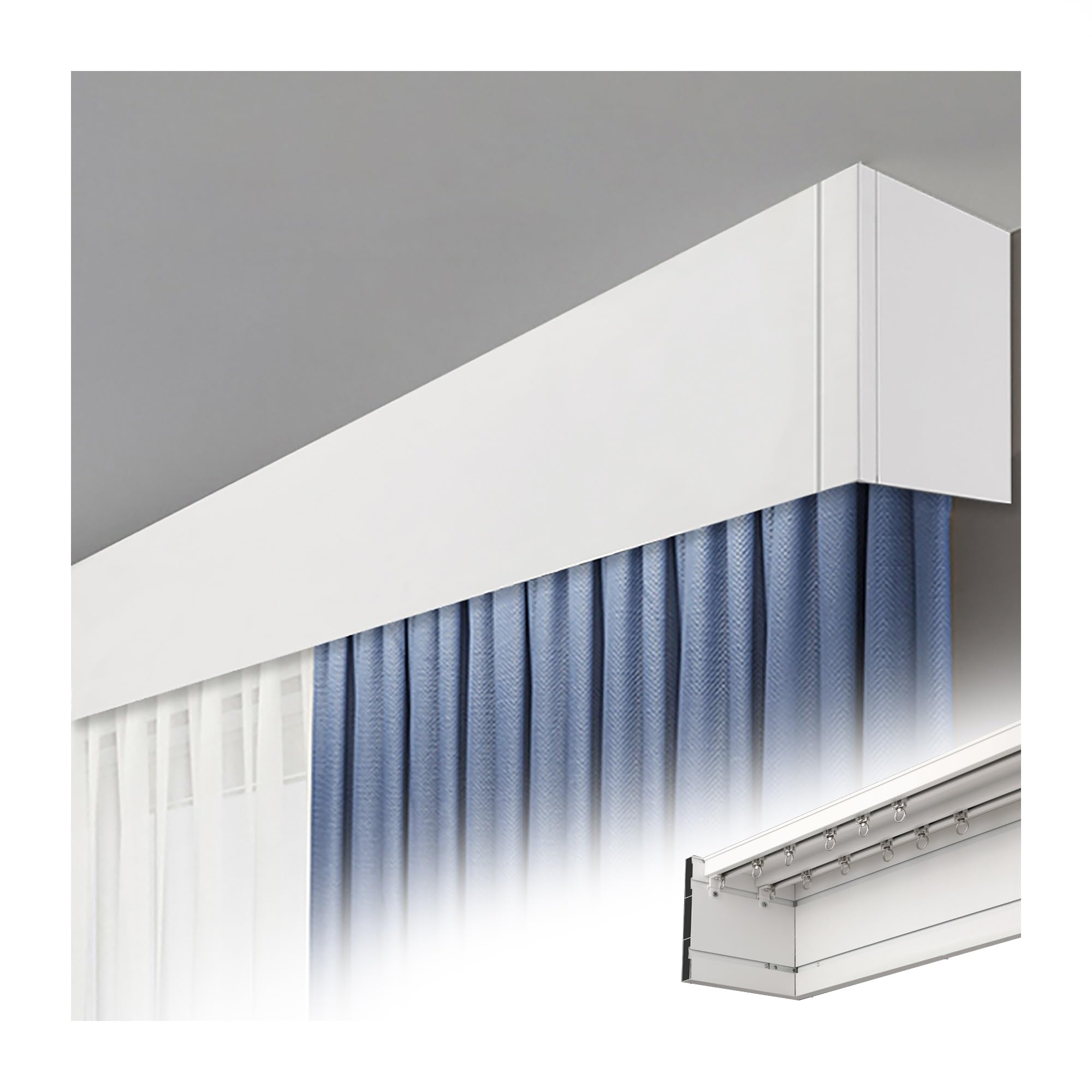 Rail de rideau plafond double coulissant silencieux 3.6m