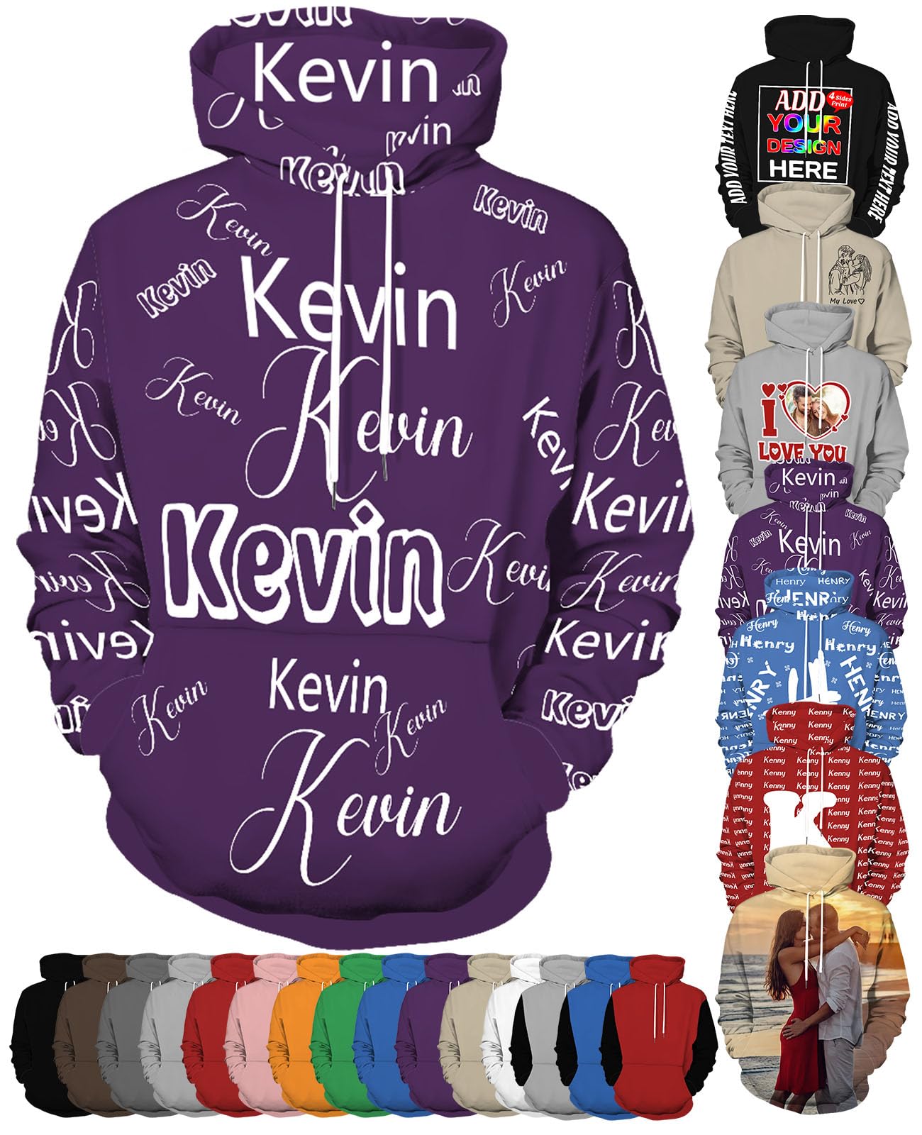 SIMIEEK Custom Hoodie Design Your Own Picture Text for Men Women Customized Couples Gifts