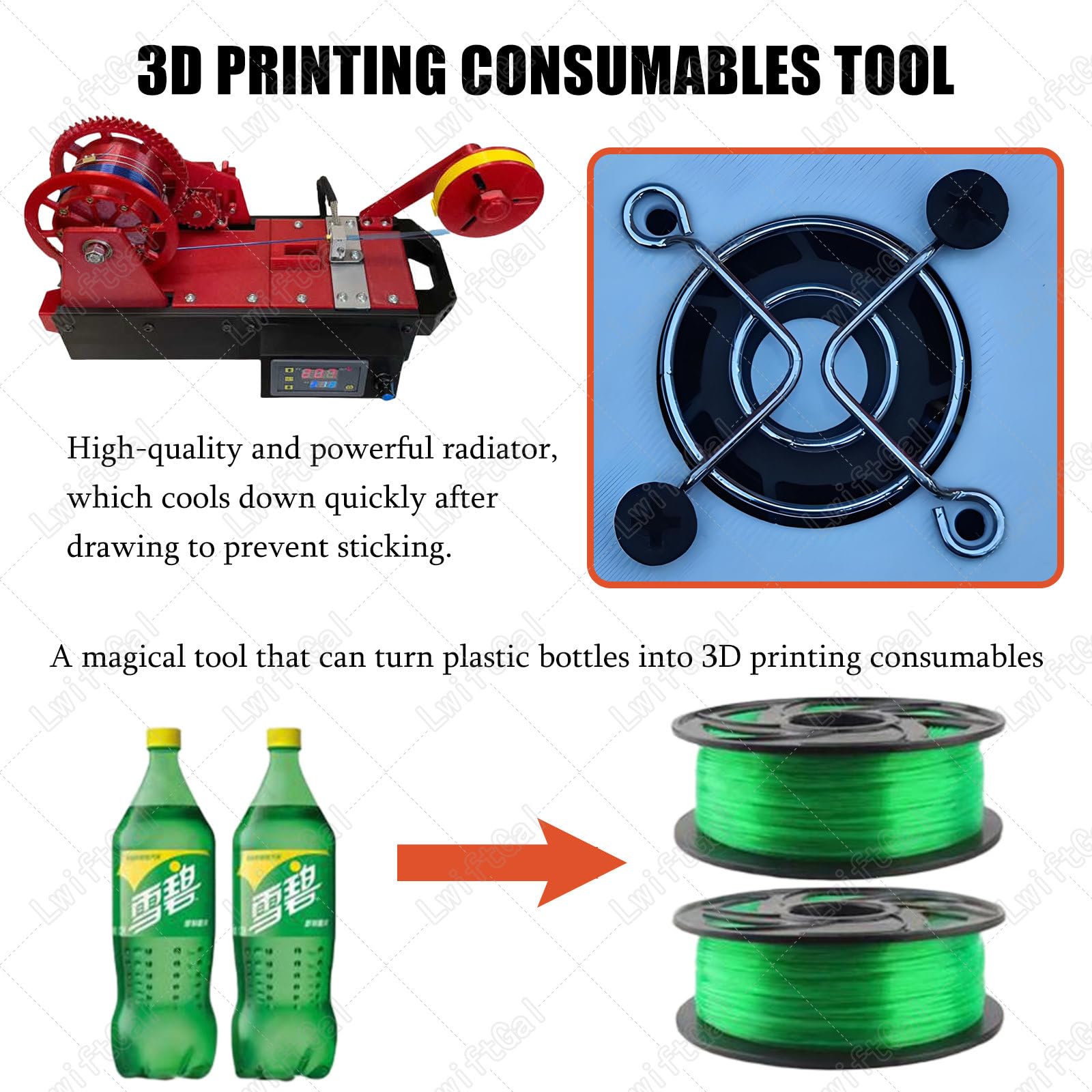 Filament Extruder für 3D-Drucker, Desktop-Maker mit digitaler Temperaturregelung, Kunststoffflaschen-Recycling-Gerät für DIY-Projekte, ideal für Hersteller und Innovatoren