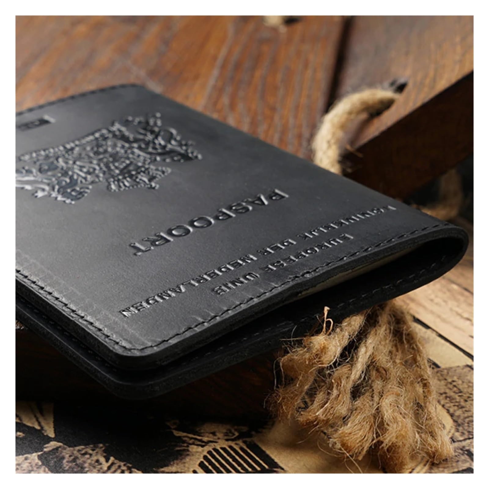 1 custodia for passaporto: portafoglio da viaggio in pelle con scomparti for carte di credito(Brown)