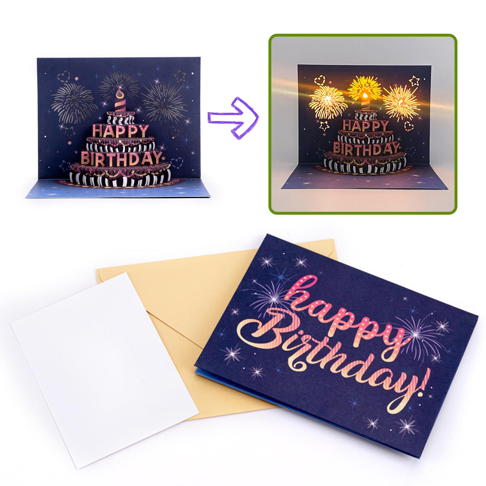 LIN - Pop Up 3D Biglietto Di Auguri Per Un Compleanno Subacqueo (107
