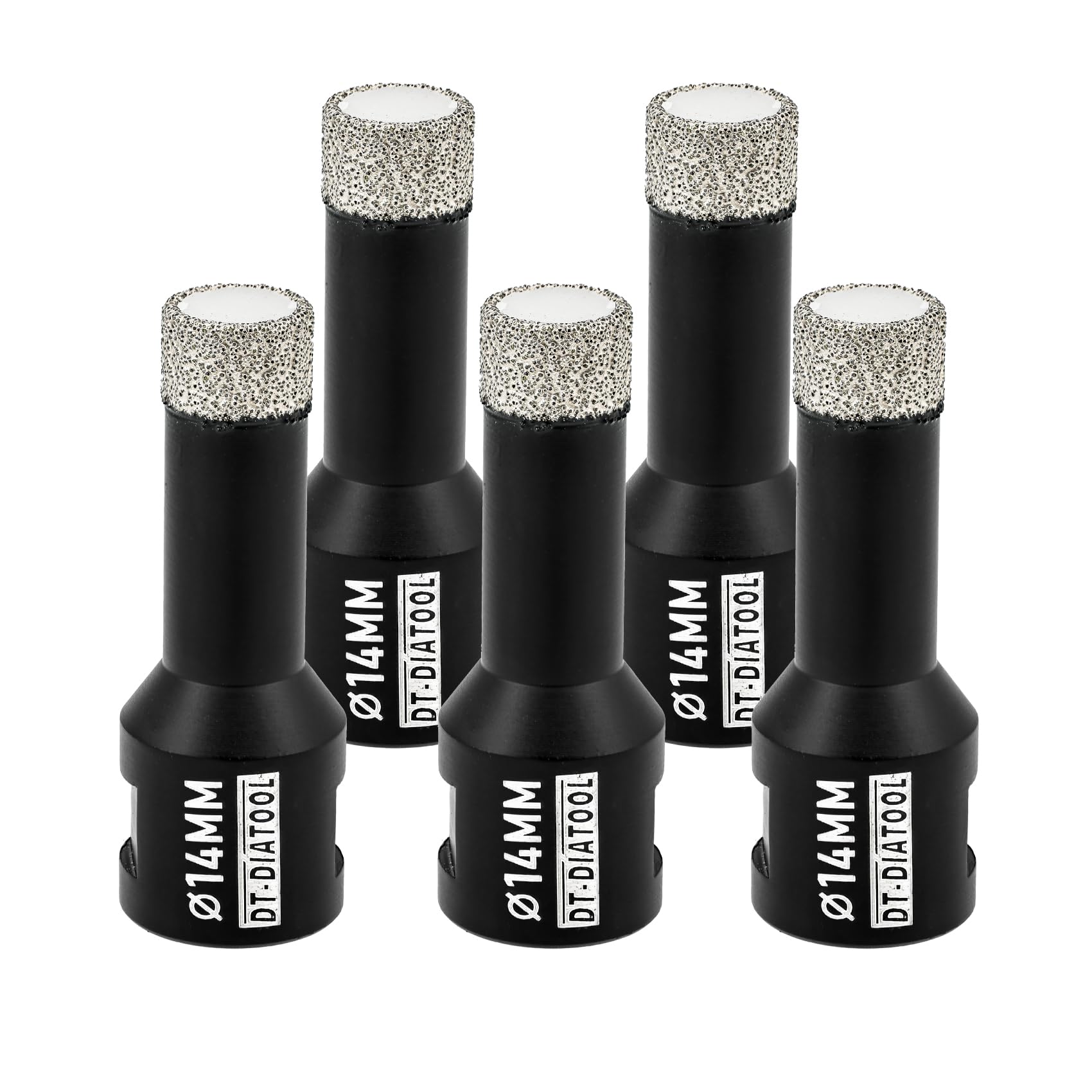 DT-DIATOOL Diamond Drill Bit 5PCS 14mm Hole Saw for Dry Drilling Tile Porcelain Marble Ceramic Granite