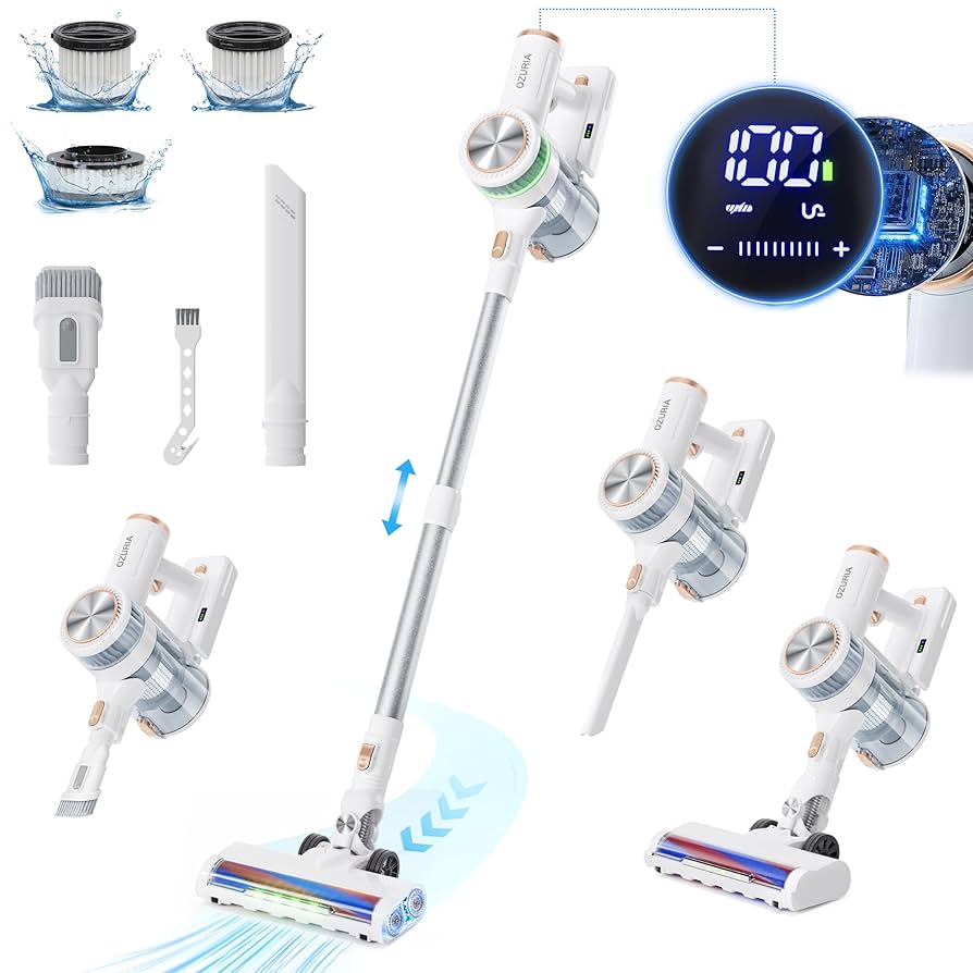 掃除機 コードレス50000Pa超強力吸引+50分連続稼働 着脱バッテリー 洗浄 Amazon | 掃除機 コードレス 50000pa超強力吸引・自立式・50分