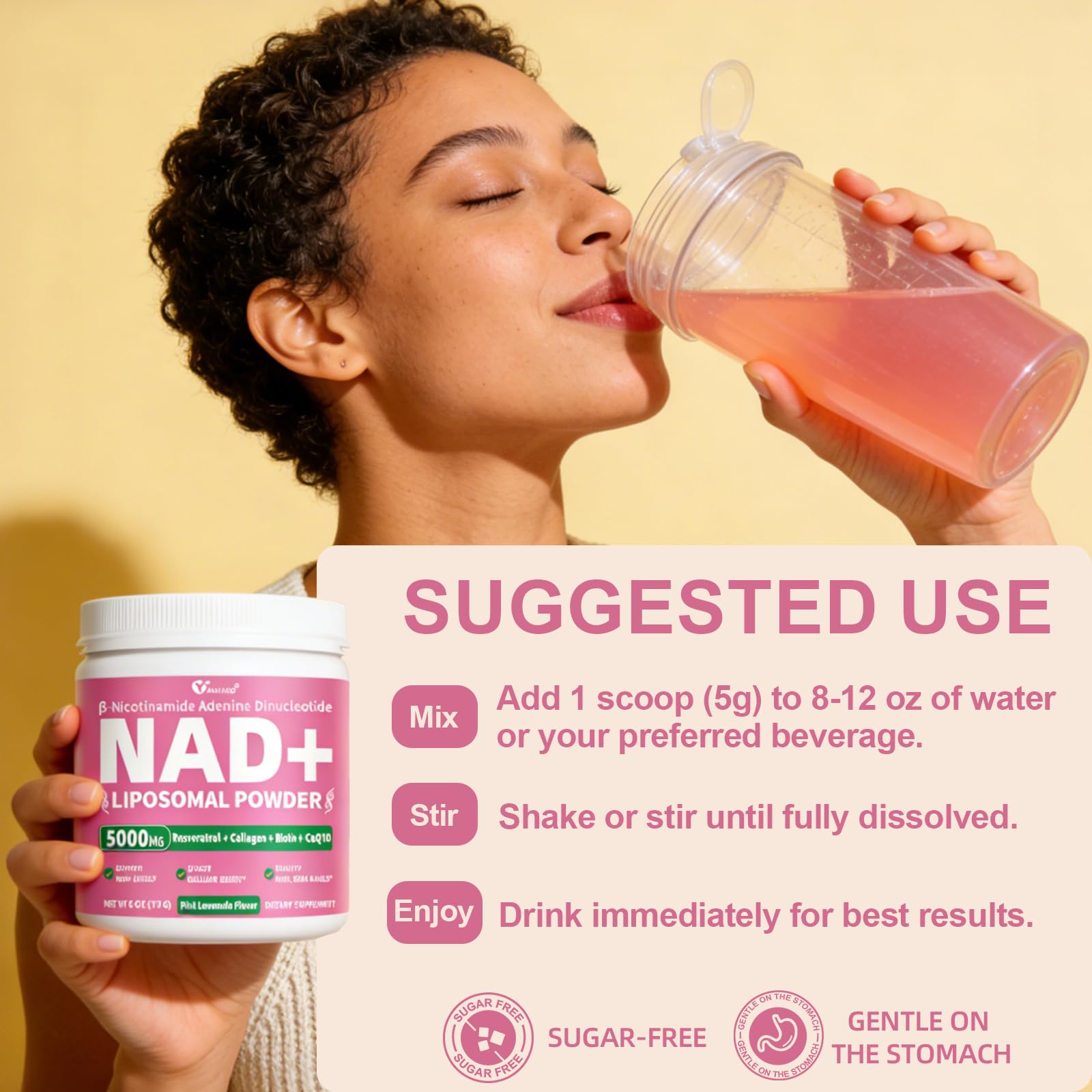 NAD Supplements for Women 5000mg Liposomal NMN Alternative Cellular Energy — Amazon image 8