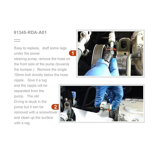 Miniatura 4 de 91345-RDA-A0191370-SV4-000 Junta tórica de dirección asistida para Honda PS Sellos de bomba Juego de entrada y salida 926-157 (2juegos)