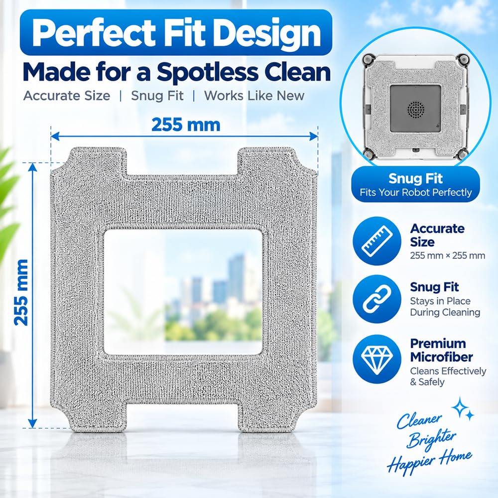 Tampons Nettoyage Vitres Remplacement, pour ECOVACS WINBOT W2S Omni