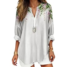 Womens Floral Shirts Casual Short Sleeve V Neck Tops 2026 Spring Trendy Floral Print Plus Size Blouse Tunic Tops