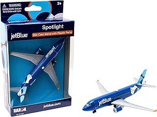 Daron jetBlue Airlines A320neo Spotlight Livery 1/100 Die-Cast Metal Single Plane Collectible Airplane Toy with Plastic Parts Ages 3+