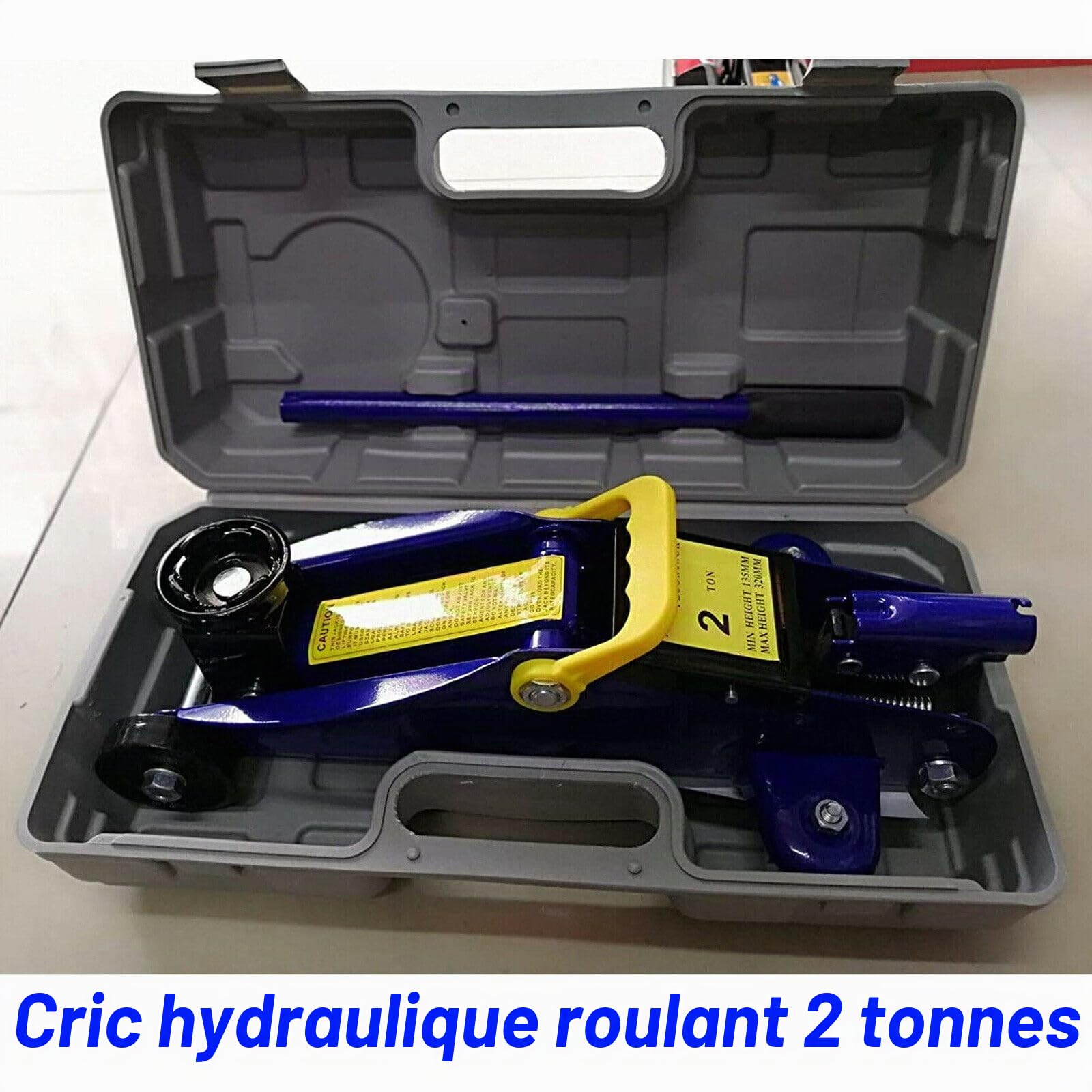 Cric hydraulique 2T Cric rouleur hydraulique plat avec mallette