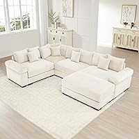 Vista 11 de Sofás seccionales de pana de 92 pulgadas para sala de estar, cómodo juego de sofás seccionales de gran tamaño con asiento profundo, sofás grandes