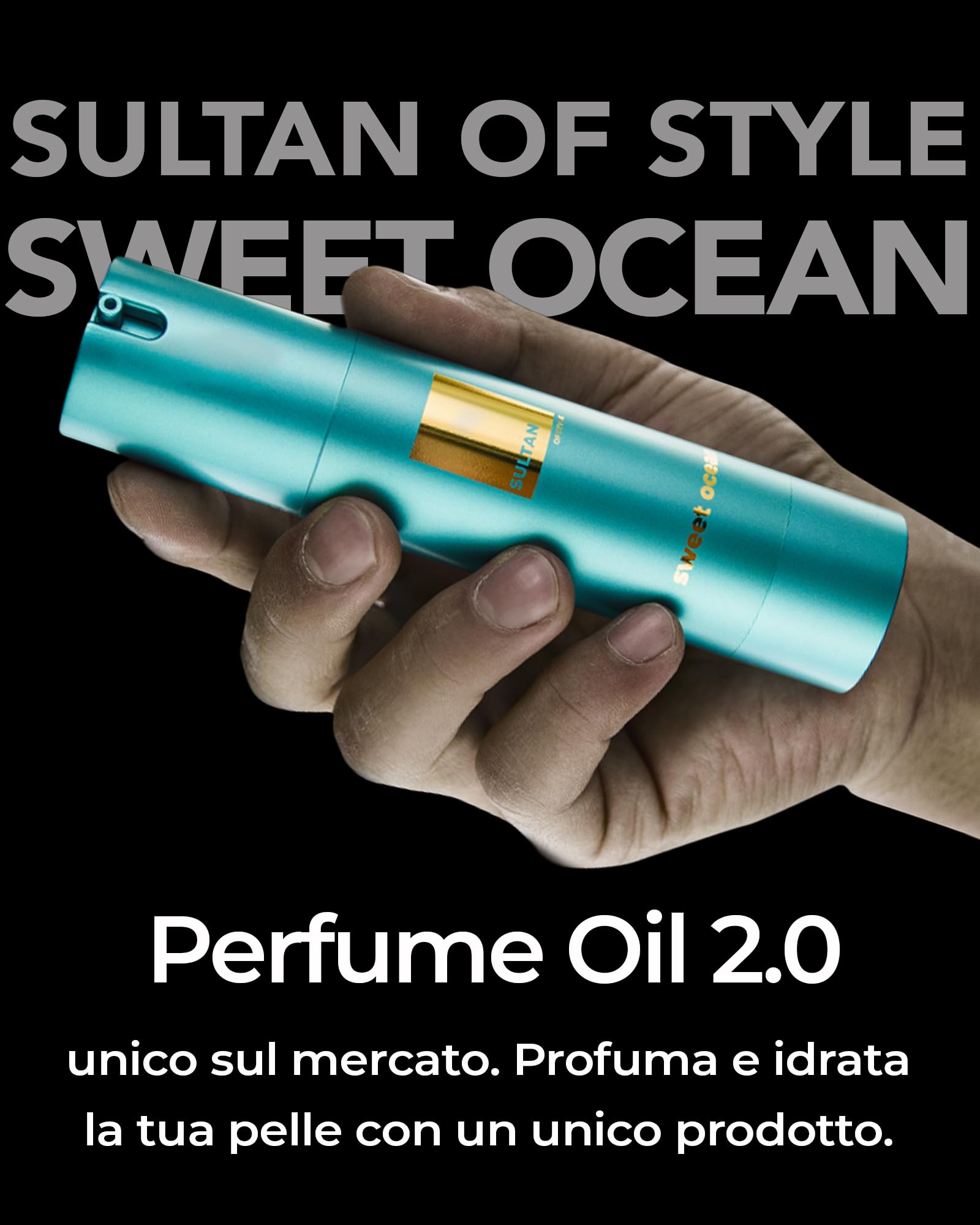 Sultan of Style Sweet Ocean Perfume d'olio Uomo I Profumo fresco e dolce I 100% senza alcool I Olio essenziali idratanti I Regalo da uomo I Profumo uomo