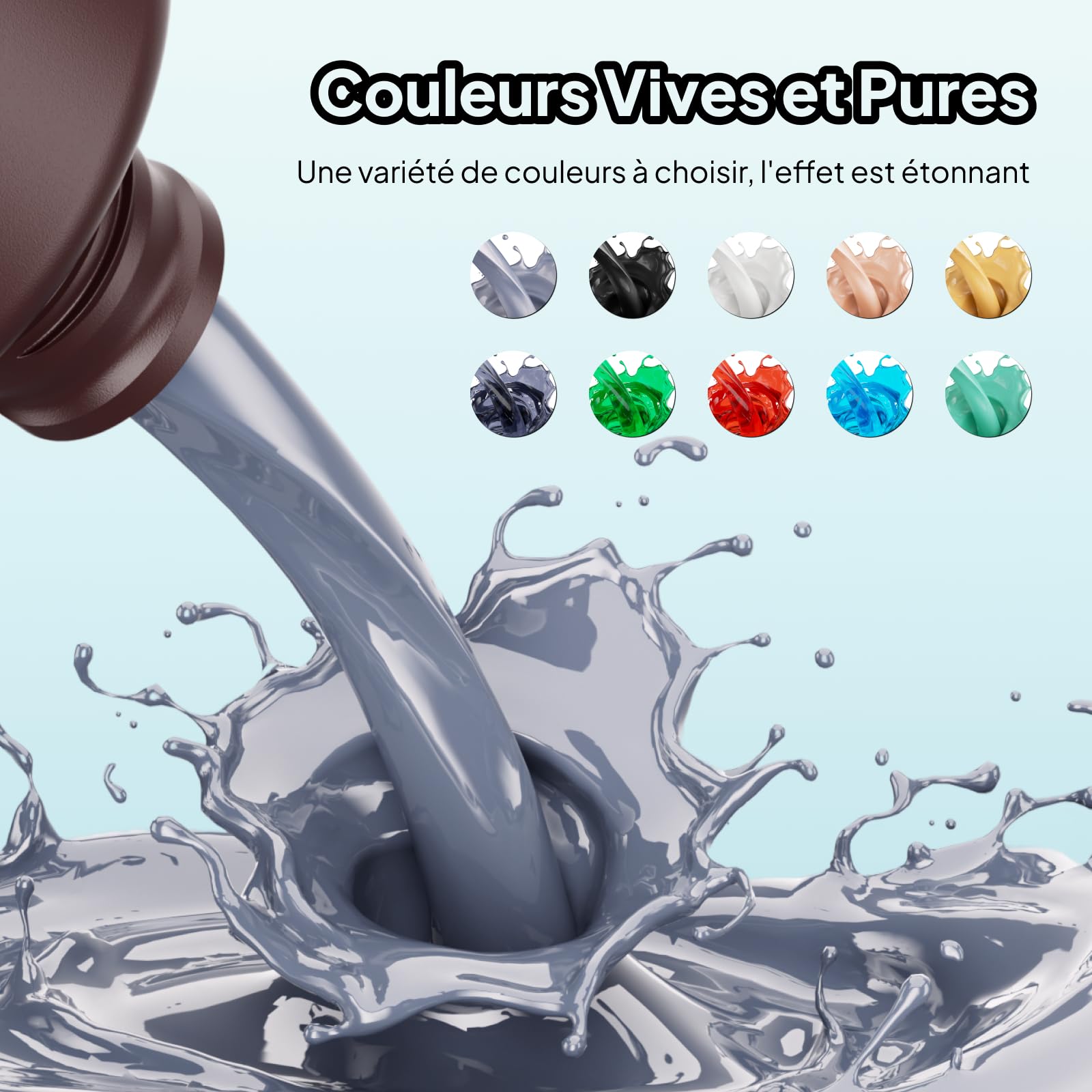 ELEGOO Résine Lavable à l'Eau pour Imprimante 3D 1000g Gris, Résine Photopolymère à Nettoyage Facile, 405nm Durcissement UV Rapid Water Washable Resin pour LCD Impression 3D Printer
