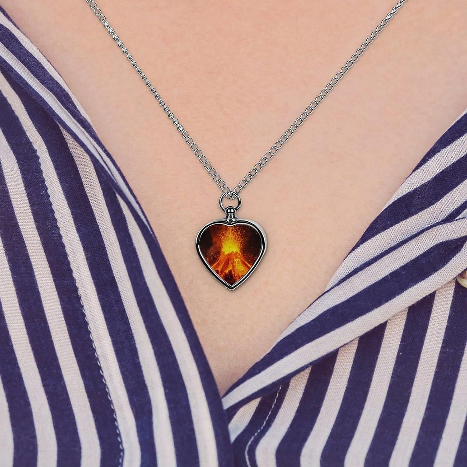 Super Volcano Pet Urn Necklace Ashes Cremation Pendant | Personalized Jewelry,Gifts for Dog Lovers