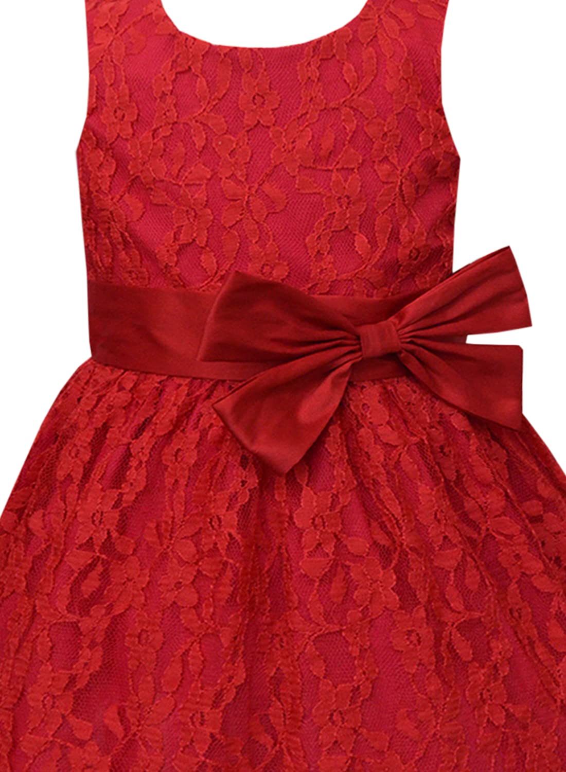 A.T.U.N. (ALL THINGS UBER NICE) Nylon Fit and Flare Dress (DGDRS DBD_Red_10-11 Years) 1