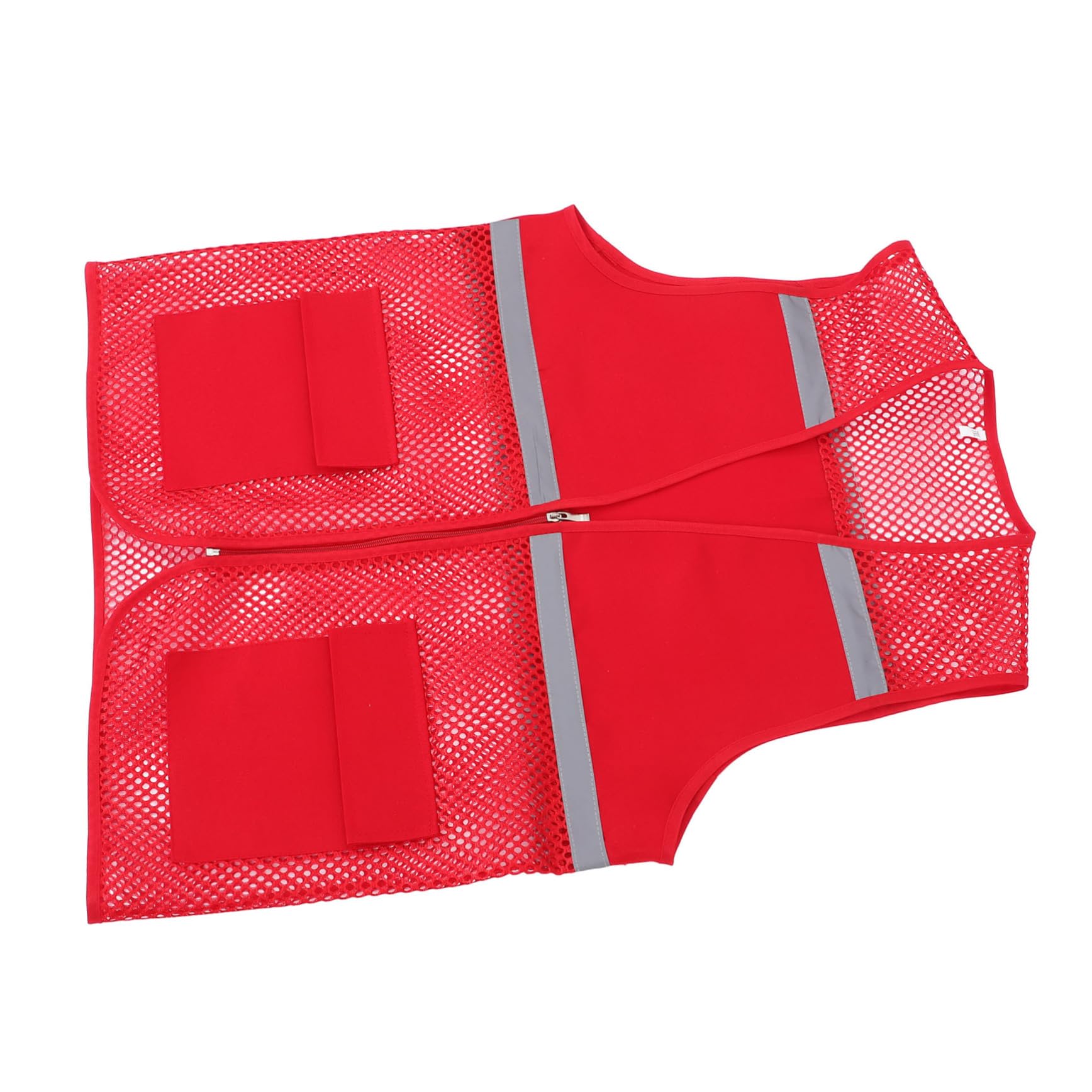 Uonlytech Red High Visibility Reflective Breathable Mesh Construction Vest for Men and Women Durable and Easy to Clean for Outdoor Activities and Emergency Use