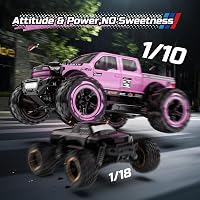 DEERC 1:10 4X4 RC Monster Truck 48km/h Rózsaszín Terepjáró 2 Akkumulátor 2