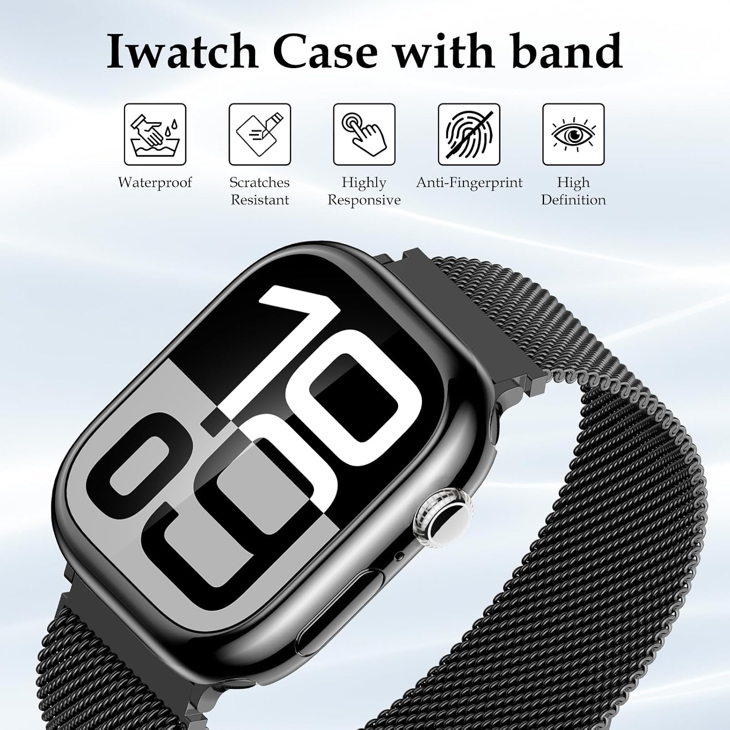 Waterproof Stainless Steel Milanese Band with Case Compatible for Apple Watch 38mm 40mm 41mm 42mm 44mm 45mm 46mm 49mm Women/Men,Magnetic Strap for iWatch Series 11 10 9 8 7 6 5 4 3 2 1 SE SE3 Ultra2/3 image 4