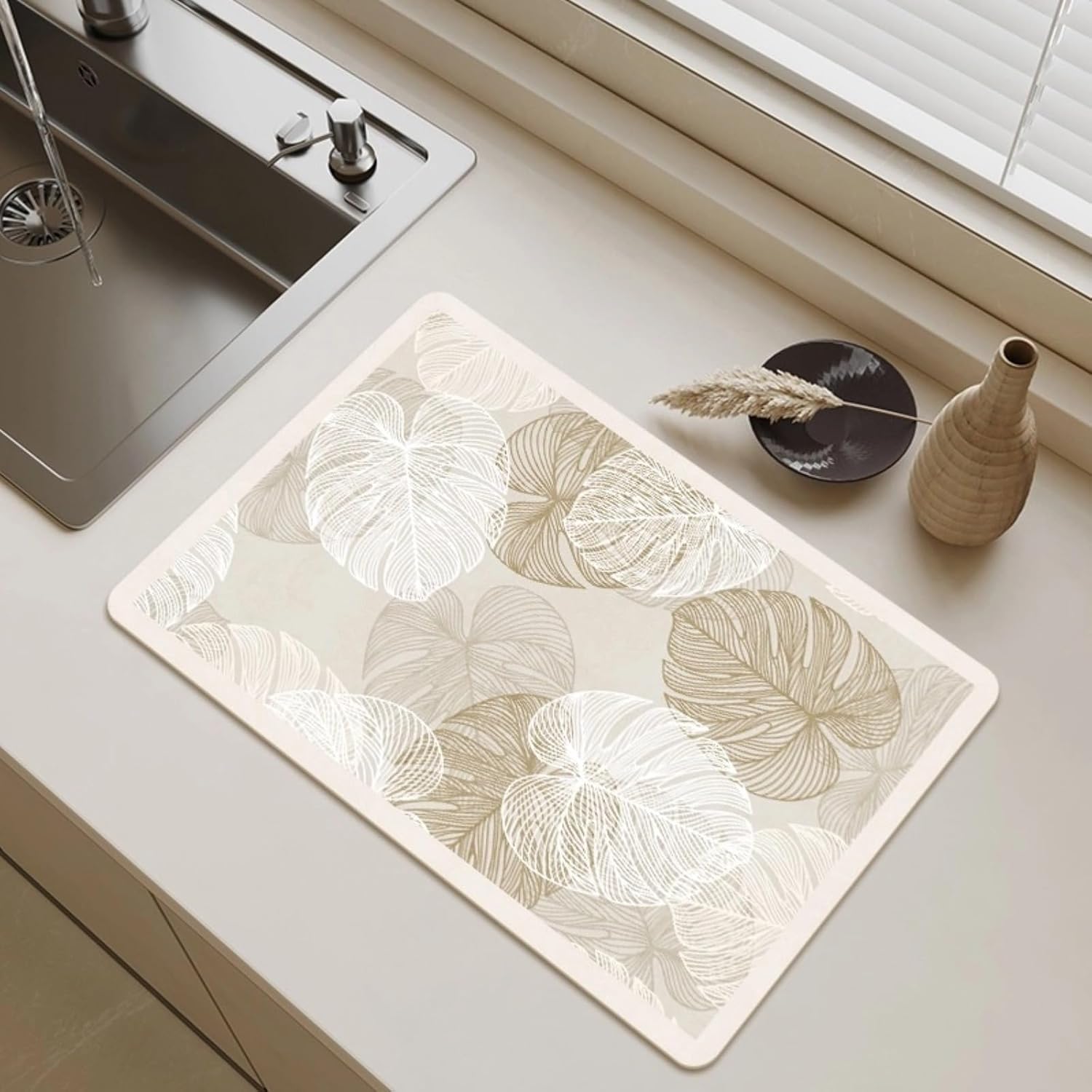 Dish Drying Mat - Coffee Mat, Coffee Maker Mat for Countertops, Absorbent Dish Drying Mat for Kitchen Counter, Under Coffee Expresso Maker Coffee Machine Dish Rack (01,20''×32'')