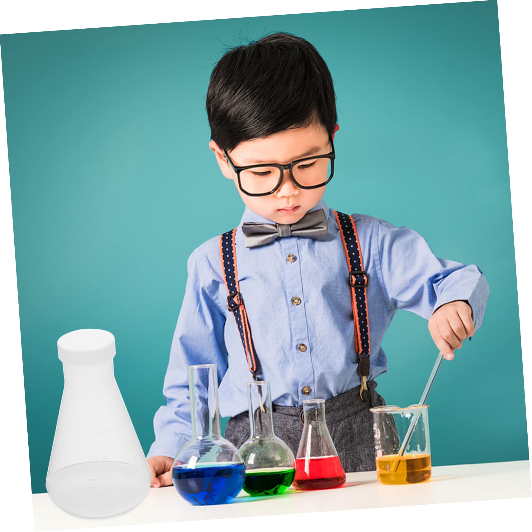 BESTonZON Erlenmeyerkolben Laborflasche Kunststoff 3 Stück 250ml mit Klarer Graduierung Leicht und Tragbar für Schüler Studenten und Experimente in Schule und Labor