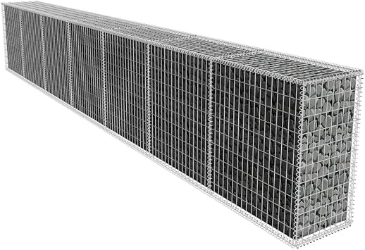 Tidyard Gabion Wall with Cover with High Load Capacity 236.2 x 19.7 x 39.4 Inches L x W x H